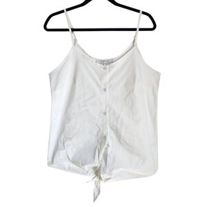La Fée Maraboutée White Button-Front Tie Camisole – Size 38